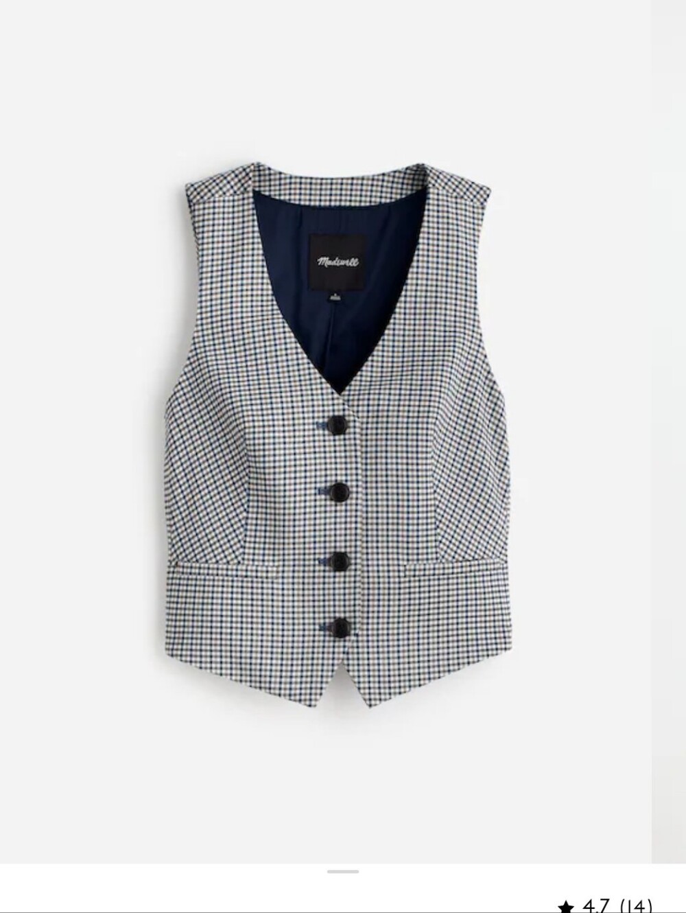 Madewell Button Front Vest